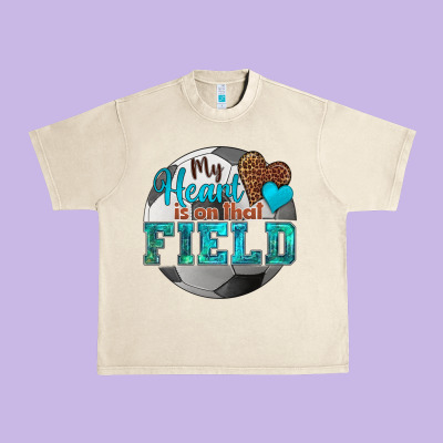 My Heart Is On That Field Soccer Urban Heavy Tee Designed By Hra Design Shop