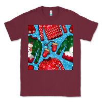 Burgundy christmas clothes seamless pattern Classic Tee - BundleAndBundleShop