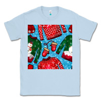Dusty Blue christmas clothes seamless pattern Classic Tee - BundleAndBundleShop
