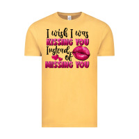 Vintage Mustard i wish i was kissing you instead of missing you Vintage Tee - FaDigitalArtStudio