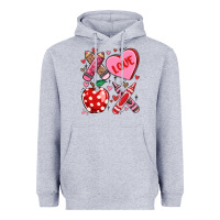 Heather Grey valentine xoxo teacher Heavyweight Hoodie - MaliasSmallBusiness
