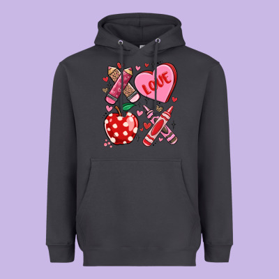 Valentine Xoxo Teacher Heavyweight Hoodie Designed By Maliassmallbusiness