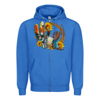 True Royal western cactus bullskull and boots with sunflowers and serape leopard Zipper Hoodie - Artiststas