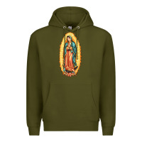 Army Green our lady of guadalupe Premium Hoodie - LillyAllenDesigns