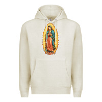 Oatmeal Heather our lady of guadalupe Premium Hoodie - LillyAllenDesigns