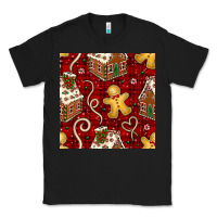 Black christmas gingerbread cookie house seamless pattern Classic Tee - BundleAndBundleShop