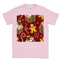 Bubblegum Pink christmas gingerbread cookie house seamless pattern Classic Tee - BundleAndBundleShop
