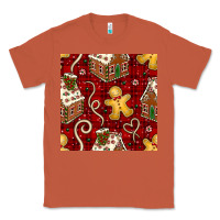 Copper christmas gingerbread cookie house seamless pattern Classic Tee - BundleAndBundleShop