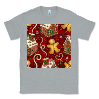 Heather Grey christmas gingerbread cookie house seamless pattern Classic Tee - BundleAndBundleShop