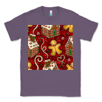 Lavender christmas gingerbread cookie house seamless pattern Classic Tee - BundleAndBundleShop