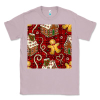 Lilac christmas gingerbread cookie house seamless pattern Classic Tee - BundleAndBundleShop