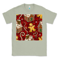 Matcha christmas gingerbread cookie house seamless pattern Classic Tee - BundleAndBundleShop