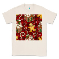 Natural christmas gingerbread cookie house seamless pattern Classic Tee - BundleAndBundleShop