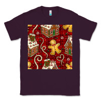 Plum christmas gingerbread cookie house seamless pattern Classic Tee - BundleAndBundleShop