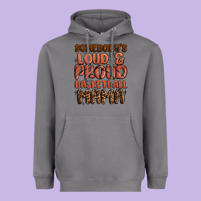 Somebodys Loud And Proud Basketball Mama Heavyweight Hoodie Designed By Maliassmallbusiness
