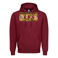 Burgundy western  leopardfloral licanse plate Zipper Hoodie - Artiststas
