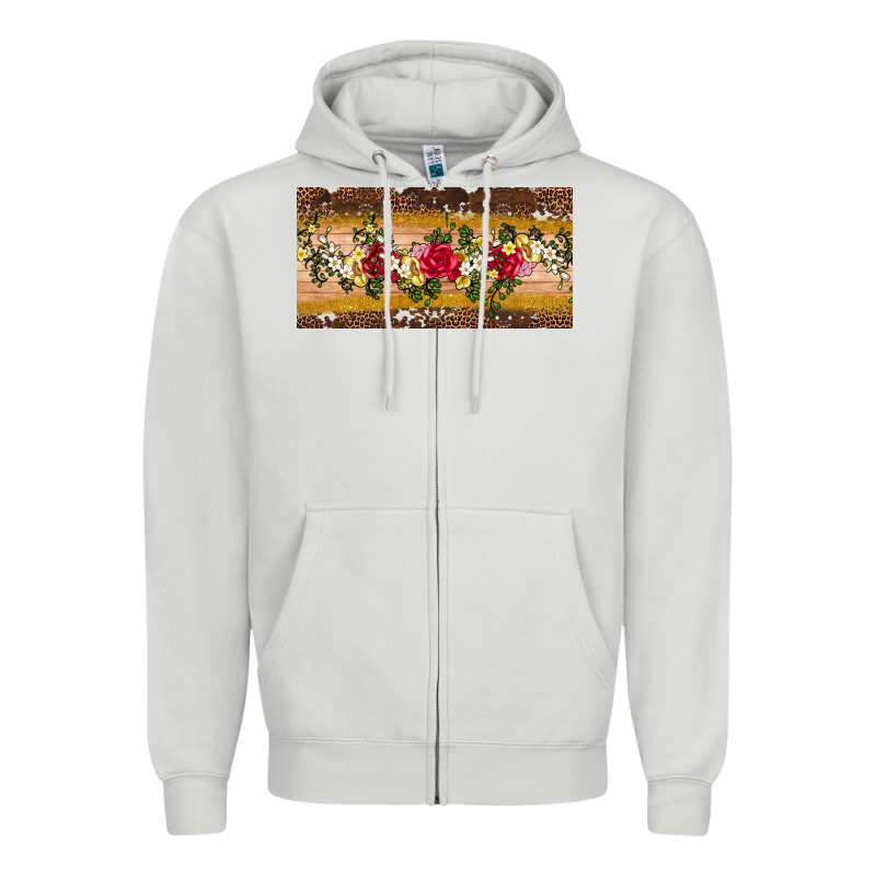 Western  Leopardfloral Licanse Plate Zipper Hoodie by Artiststas | Teevron