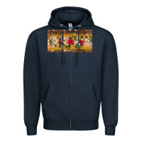 Navy western  leopardfloral licanse plate Zipper Hoodie - Artiststas