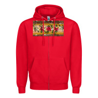 Red western  leopardfloral licanse plate Zipper Hoodie - Artiststas