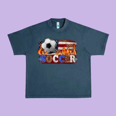 Western American Flag Soccer Urban Heavy Tee Designed By Hra Design Shop