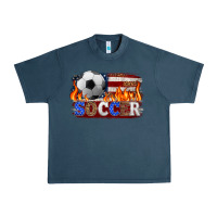 Midnight Navy western american flag soccer Urban Heavy Tee - HRA Design Shop