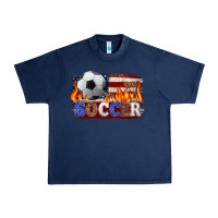 Navy western american flag soccer Urban Heavy Tee - HRA Design Shop