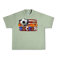 Oil Green western american flag soccer Urban Heavy Tee - HRA Design Shop