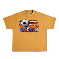 Peanut Butter western american flag soccer Urban Heavy Tee - HRA Design Shop