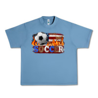 Pebble Blue western american flag soccer Urban Heavy Tee - HRA Design Shop