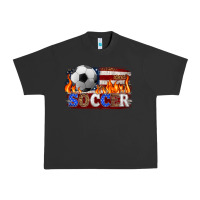 Pigment Black western american flag soccer Urban Heavy Tee - HRA Design Shop