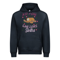 Navy Just A Girl Who Lowes Sloths Urban Hoodie - Bettercallsaul