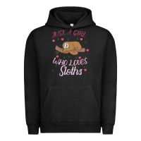 Pigment Black Just A Girl Who Lowes Sloths Urban Hoodie - Bettercallsaul