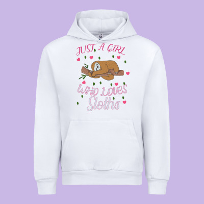 Just A Girl Who Lowes Sloths Urban Hoodie Designed By Bettercallsaul