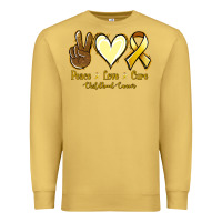 Antique Gold Peace love cure Bone Cancer Premium Sweatshirt - NancyCooperArtShop