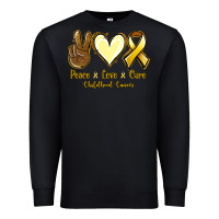 Black Peace love cure Bone Cancer Premium Sweatshirt - NancyCooperArtShop