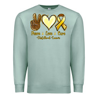 Seafoam Peace love cure Bone Cancer Premium Sweatshirt - NancyCooperArtShop