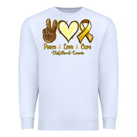 White Peace love cure Bone Cancer Premium Sweatshirt - NancyCooperArtShop