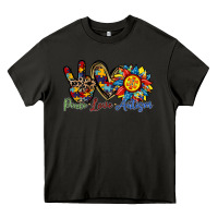 Asphalt peace love autism sunflower Heavy Core Tee - RacoonDesign