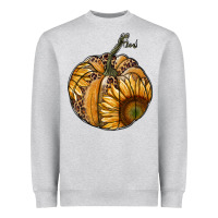 Heather Grey sunflower pumpkin Heavyweight Sweatshirt - RanaPortraitStore