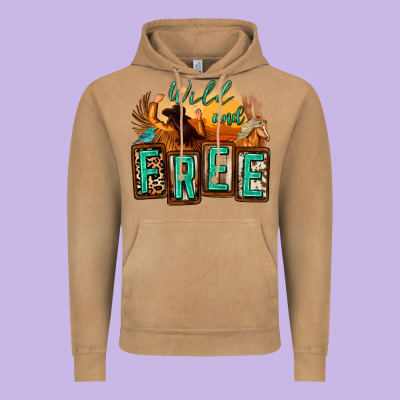 Wild And Free Cowgirl Horse Desert Vintage Hoodie Designed By Zillion Design Studio