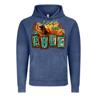 Vintage Denim wild and free cowgirl horse desert Vintage Hoodie - Zillion Design Studio