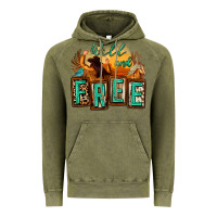 Vintage Olive wild and free cowgirl horse desert Vintage Hoodie - Zillion Design Studio