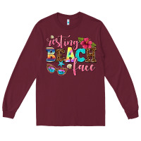 Burgundy resting beach face Long Sleeve Tee - AdoDesignShop