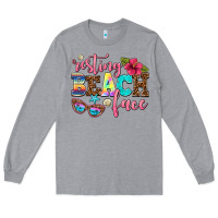 Heather Grey resting beach face Long Sleeve Tee - AdoDesignShop