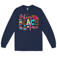 Navy resting beach face Long Sleeve Tee - AdoDesignShop