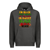 Charcoal Heather juneteenth im black every month Premium Hoodie - LillyAllenDesigns