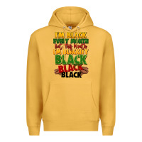 Mustard juneteenth im black every month Premium Hoodie - LillyAllenDesigns