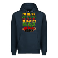 Navy juneteenth im black every month Premium Hoodie - LillyAllenDesigns