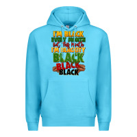 Ocean Blue juneteenth im black every month Premium Hoodie - LillyAllenDesigns