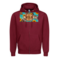 Burgundy western wild and sunflower leopard turquoise cowhide licanse plate Zipper Hoodie - Artiststas